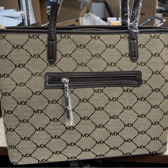 Max Studio Signature Woven Jacquard Collection Double Handled Tote - Picture 2 of 8